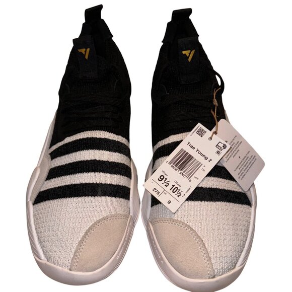 Mens Sneakers Size 9.5 Adidas Trae Young 2.0 Basketball Knit Upper Black/White main image 10